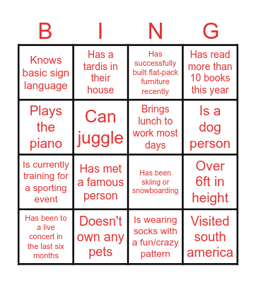 ENG BINGO Card