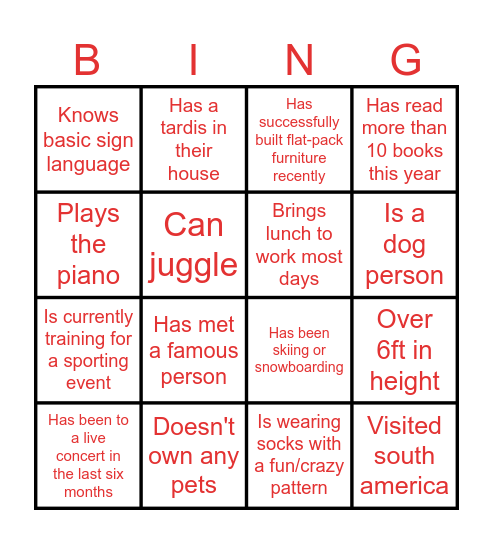 ENG BINGO Card