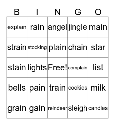 ain Family Bingo Card