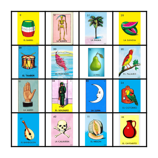Loteria Bingo Card