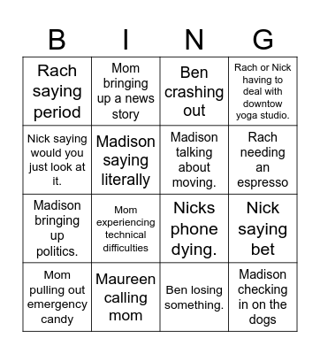 Family bingo Card