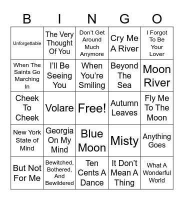 Snazzie Jazzie Bingo Card