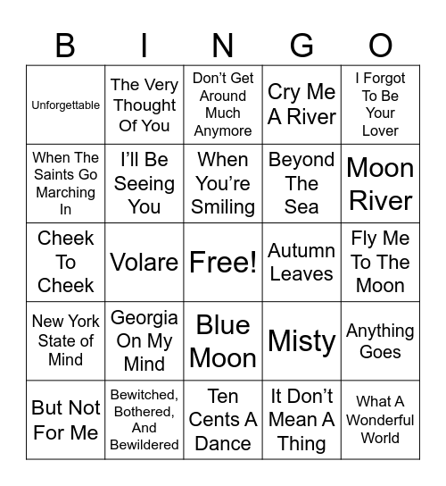 Snazzie Jazzie Bingo Card