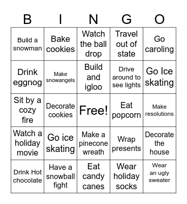 HOLIDAY FUN Bingo Card
