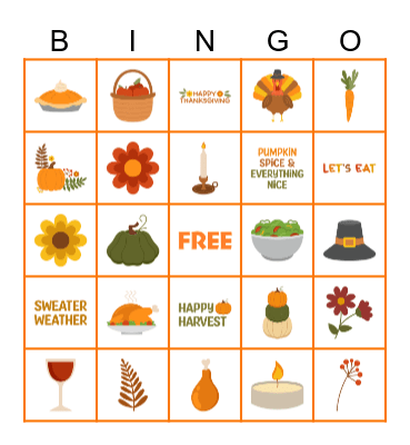 Thanksgiving Bingo Card