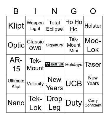 BLADE-TECH HOLSTERS Bingo Card