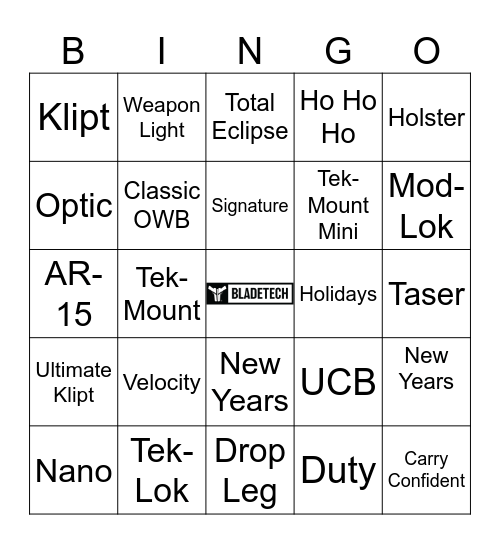 BLADE-TECH HOLSTERS Bingo Card