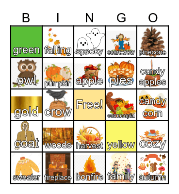 Autumn Bingo Card