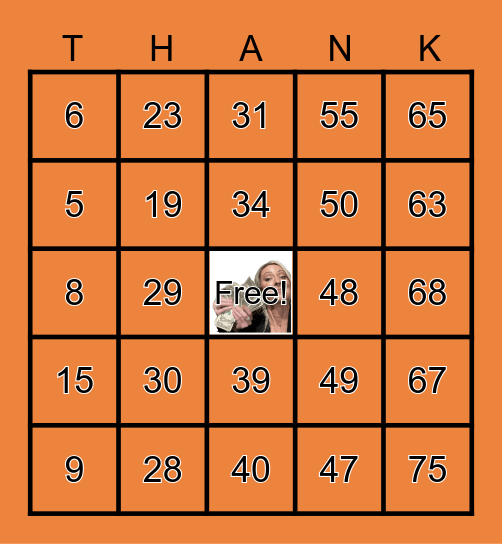 Thanksgiving BINGO Card