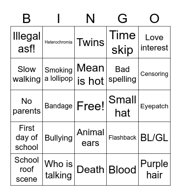 Gacha life bingo 😬🔥😈 Bingo Card