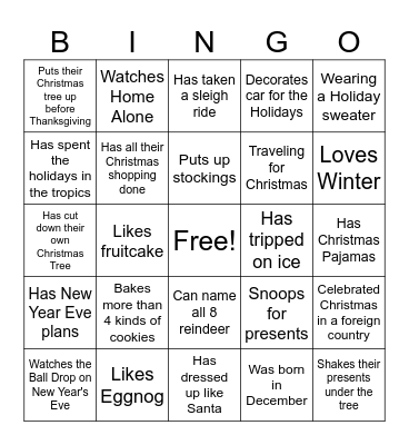Christmas Bingo Card