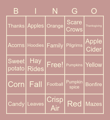 FALL BINGO Card