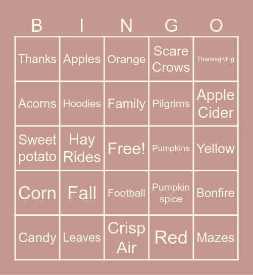 FALL BINGO Card