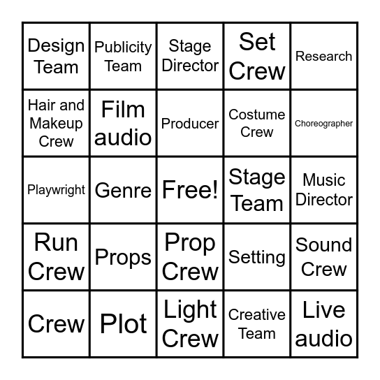 TA U3 Vocab Binngo Bingo Card