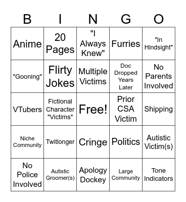 Google Dockey Bingo Card
