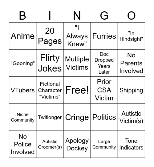 Google Dockey Bingo Card