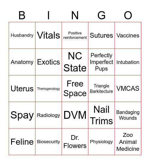 PVMA Bingo Card