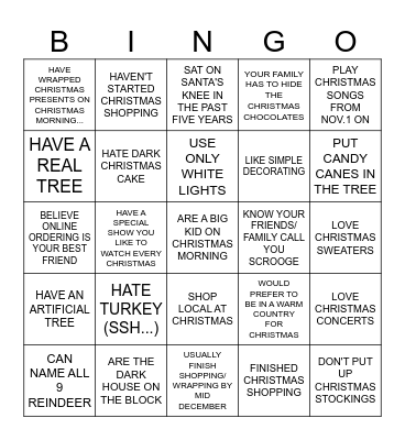 CHRISTMAS ALL THE WAY!     YOU... Bingo Card