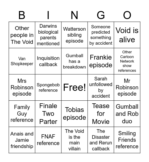TWWOG Batch 2 Bingo Card
