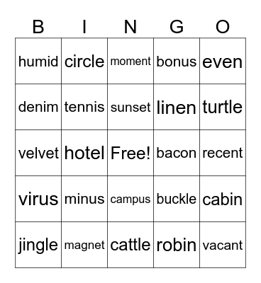 Bingo Card