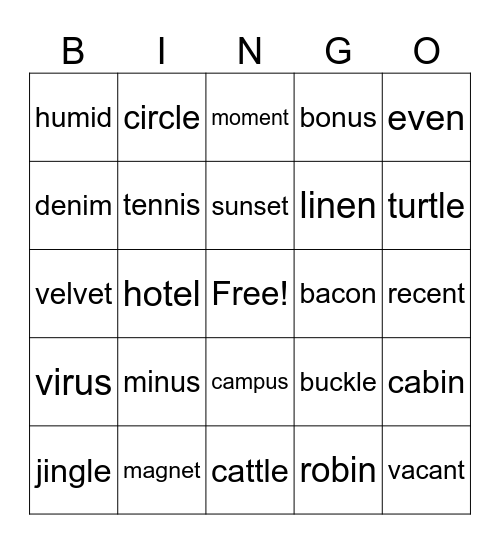 Bingo Card
