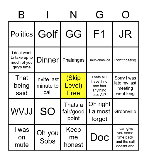 Architecture Bingo Card