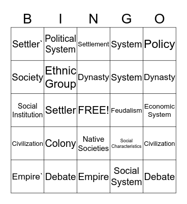 Megan's Bingo Card! Bingo Card