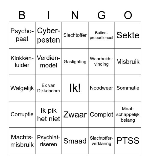 Woordensalade Bingo Card