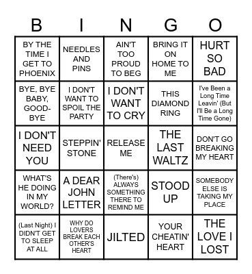MB #92 - BREAKING UP Bingo Card