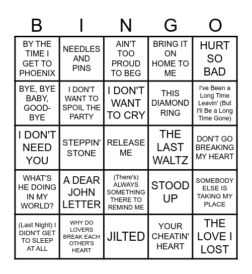 MB #92 - BREAKING UP Bingo Card