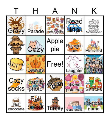 THANKSGIVING BINGO Card
