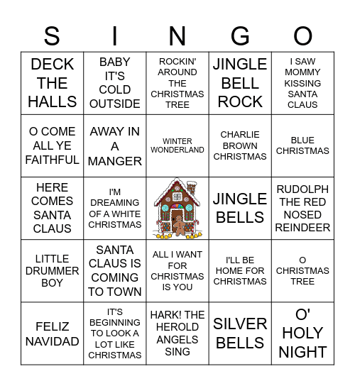 HOLIDAY SINGO Bingo Card