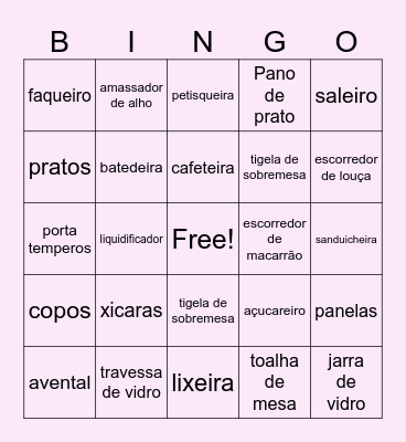 Chá de Panela Guilherme e Geovana Bingo Card
