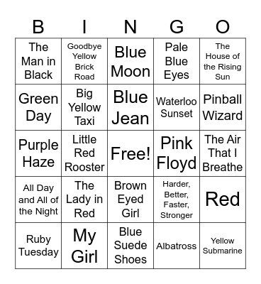 The Color Palette Bingo Card