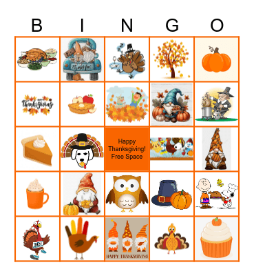 THANKSGIVING BINGO Card