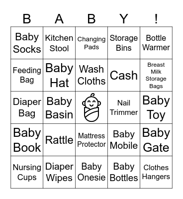 Bonnie and Joey's Baby Shower Bingo Card