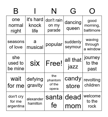 Patron Pick- by Olivia Bingo Card