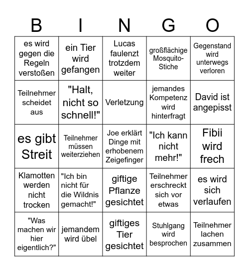 7vsWild 5 - Amazonas Bingo Card