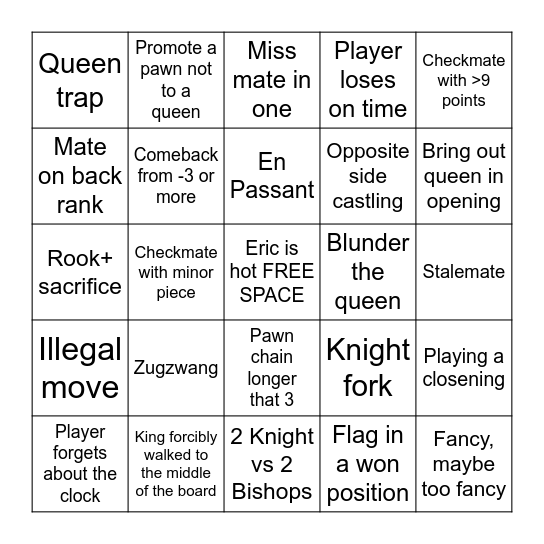 Hard Bingo(for all the matches) Bingo Card