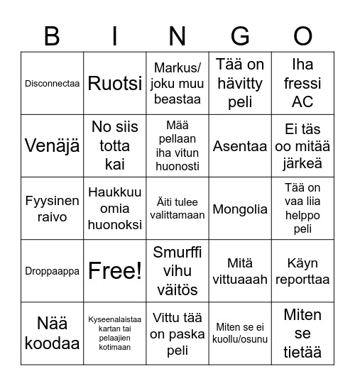 Markus Bingo Card