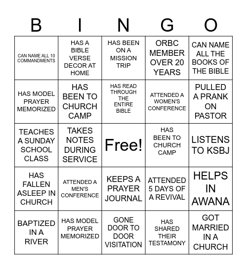 GETTING TO KNOW YOU Bingo Card