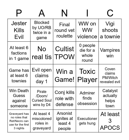 TOS2 TAA Bingo Card