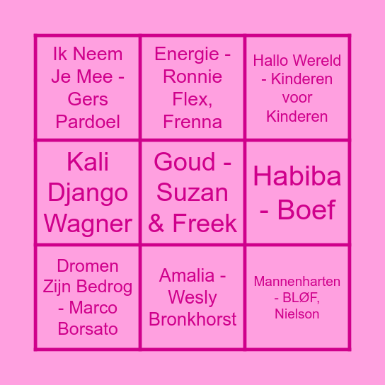 Curieus Music Bingo Card