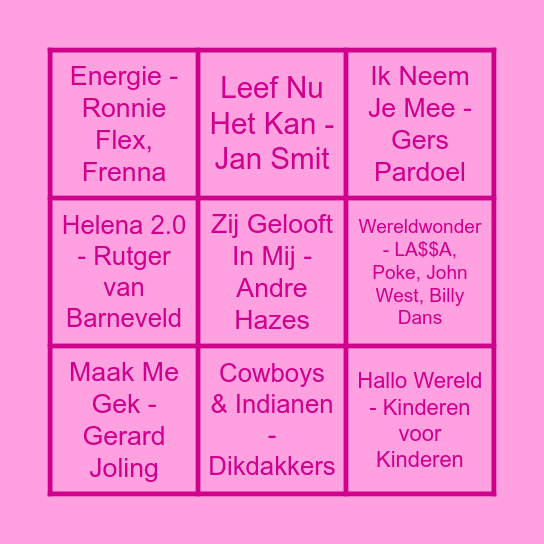 Curieus Music Bingo Card