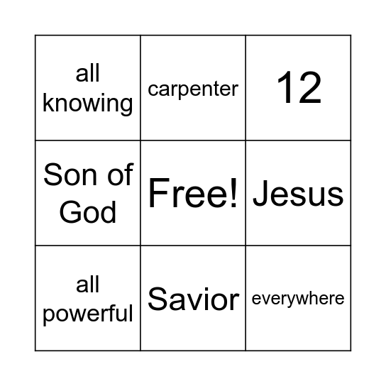 People of the New Testament (3) Bingo Card
