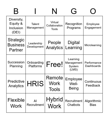 25th Century HR Bingo Card