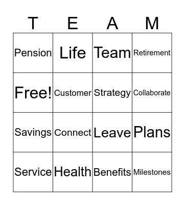 Total Rewards Bingo Card