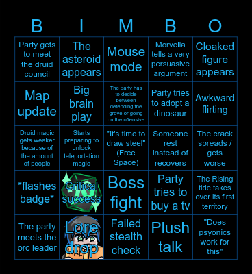 The Rising Tide ep.8 Bingo Card