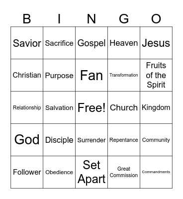 Fan Vs Follower Bingo Card