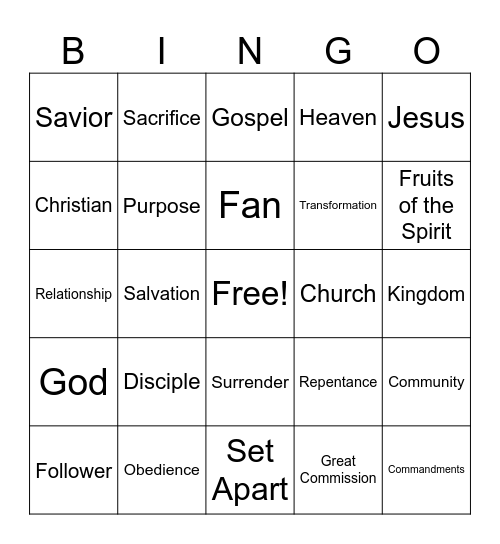 Fan Vs Follower Bingo Card